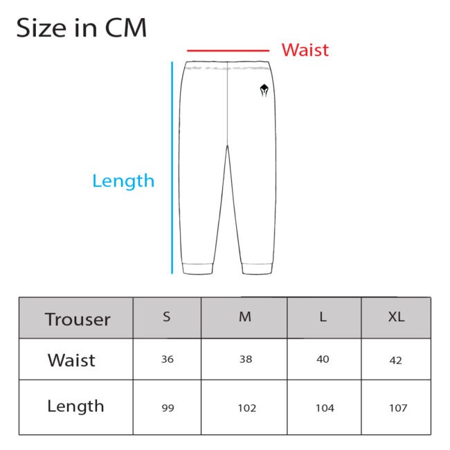 mens trouser size chart - Herculean Armour